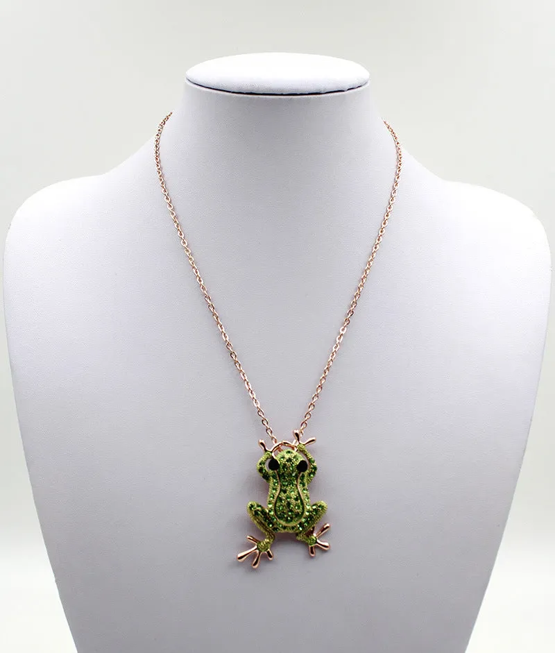 TEEK - Frog Stone Charm Statement Necklaces & Brooches