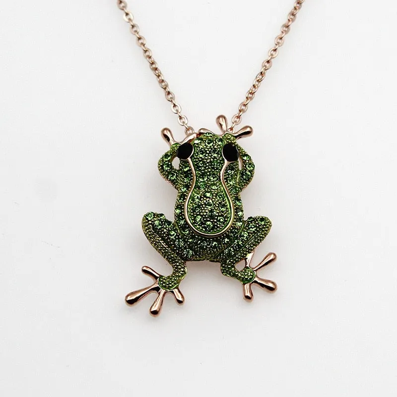 TEEK - Frog Stone Charm Statement Necklaces & Brooches