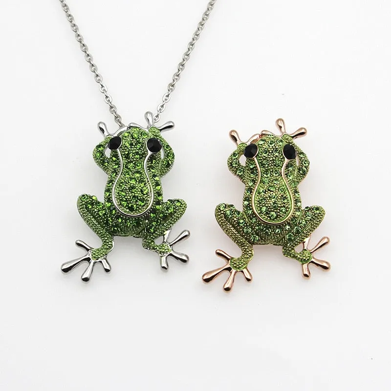 TEEK - Frog Stone Charm Statement Necklaces & Brooches