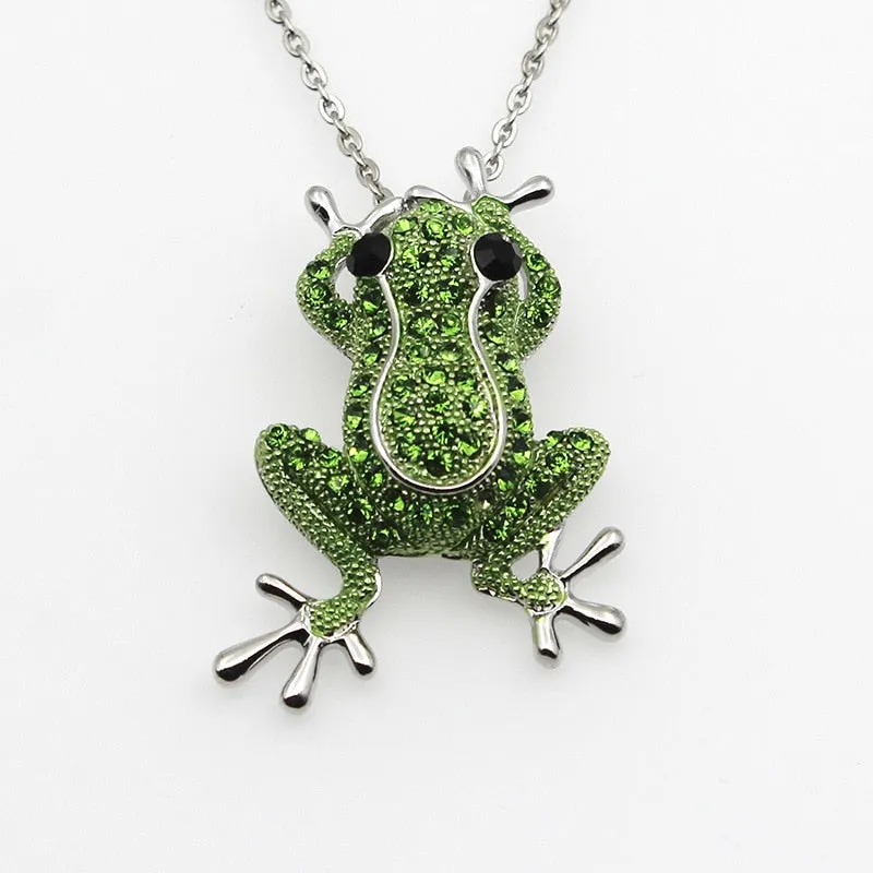 TEEK - Frog Stone Charm Statement Necklaces & Brooches