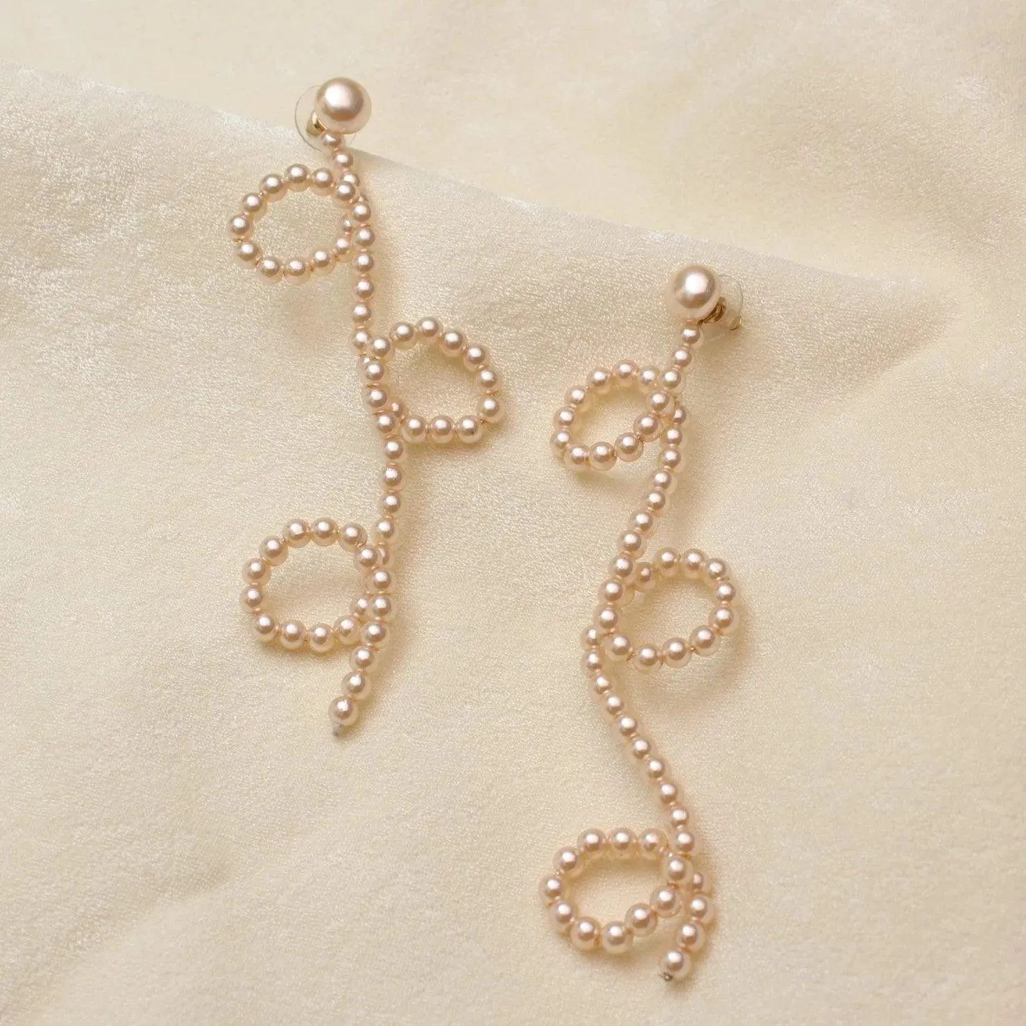 TFC Kiara Pink Pearl Dangler Earrings