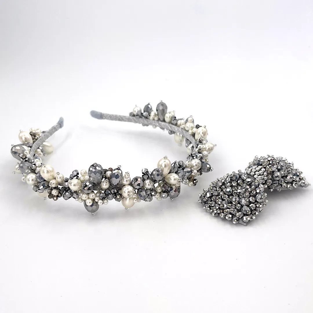 The Sachi Pearl & Crystal Designer Headband