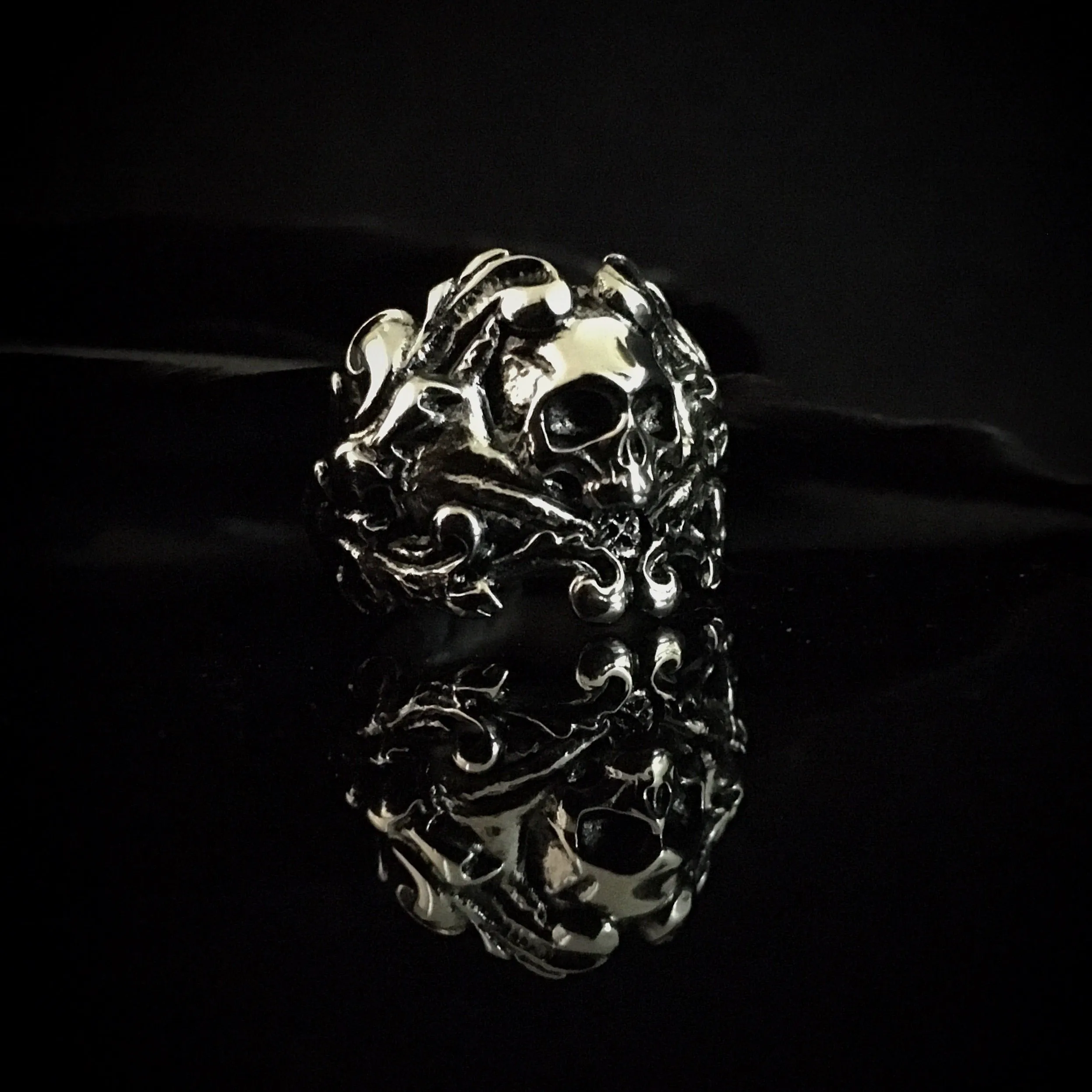 Victorian Skull Steel Ring