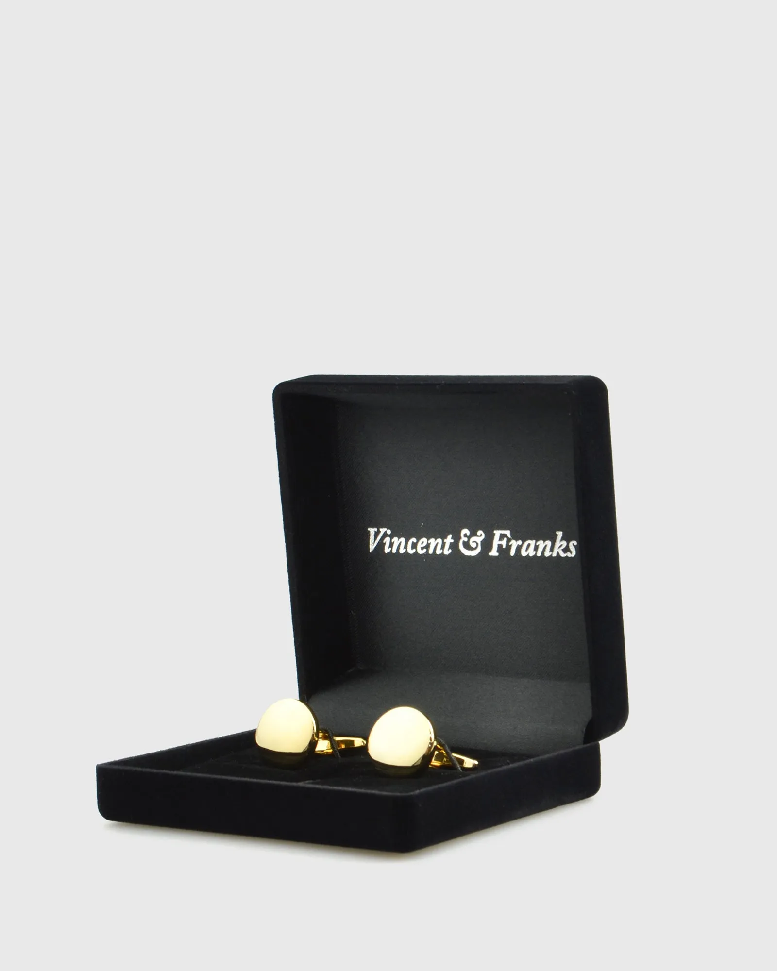 VINCENT & FRANKS VF22022 ROUND GOLD CUFFLINKS